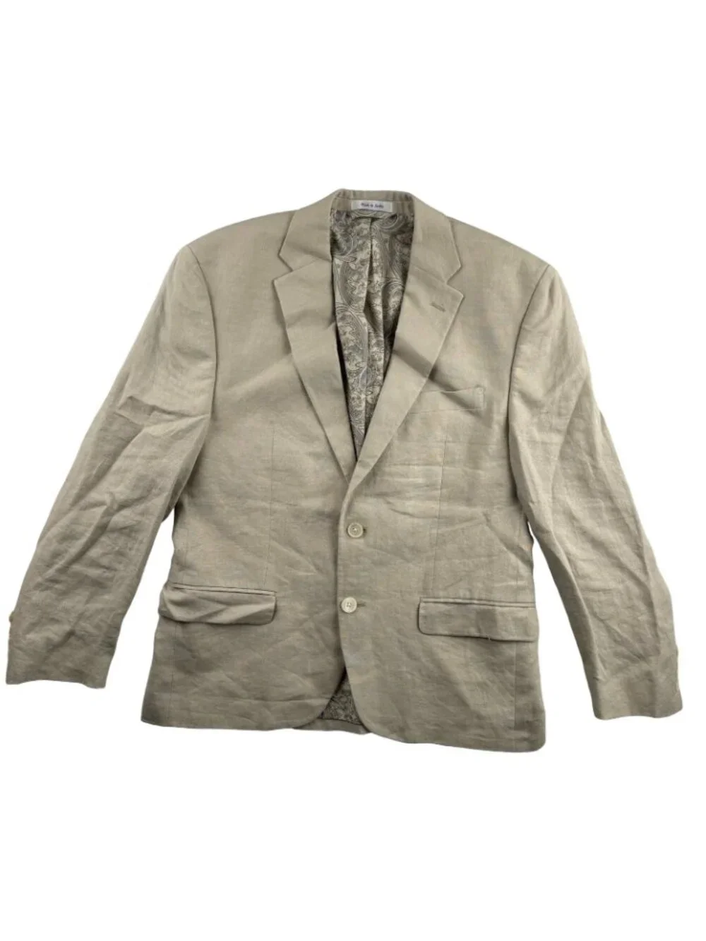 Ralph Lauren Men’s 100% Linen Blazer Jacket Ivory • 40S
